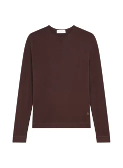 Maison Montagut Pulls>Pull Col Rond En Laine Merinos Finitions Roulotees - Rythme