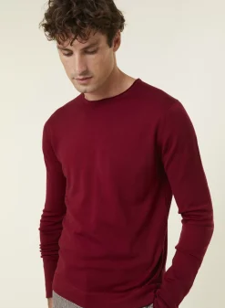 Maison Montagut Pulls>Pull Col Rond En Laine Merinos Finitions Roulotees - Rythme