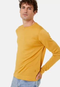 Maison Montagut Pulls>Pull Col Rond En Laine Merinos Finitions Roulotees - Rythme