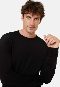 Maison Montagut Pulls>Pull Col Rond En Laine Merinos Finitions Roulotees - Rythme