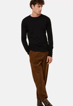 Maison Montagut Pulls>Pull Col Rond En Laine Merinos Finitions Roulotees - Rythme