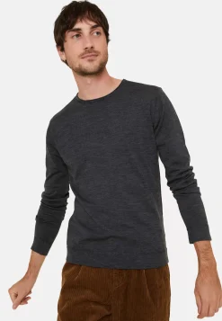 Maison Montagut Pulls>Pull Col Rond En Laine Merinos Finitions Roulotees - Rythme