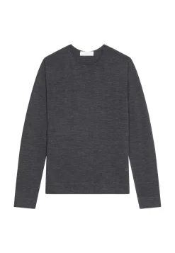 Maison Montagut Pulls>Pull Col Rond En Laine Merinos Finitions Roulotees - Rythme