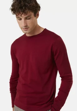 Maison Montagut Pulls>Pull Col Rond En Laine Merinos Finitions Roulotees - Rythme