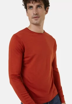 Maison Montagut Pulls>Pull Col Rond En Laine Merinos Finitions Roulotees - Rythme