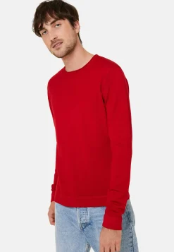 Maison Montagut Pulls>Pull Col Rond En Laine Merinos Finitions Roulotees - Rythme