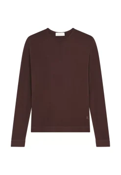 Maison Montagut Pulls>Pull Col Rond En Laine Merinos Finitions Roulotees - Rythme