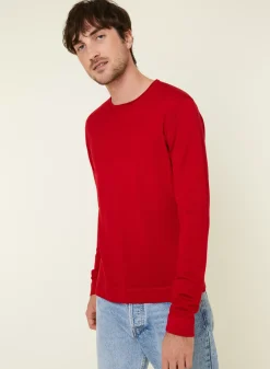 Maison Montagut Pulls>Pull Col Rond En Laine Merinos Finitions Roulotees - Rythme