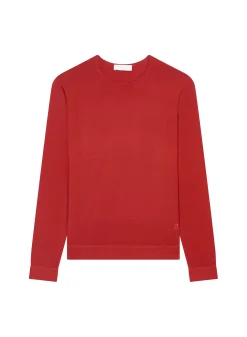 Maison Montagut Pulls>Pull Col Rond En Laine Merinos Finitions Roulotees - Rythme