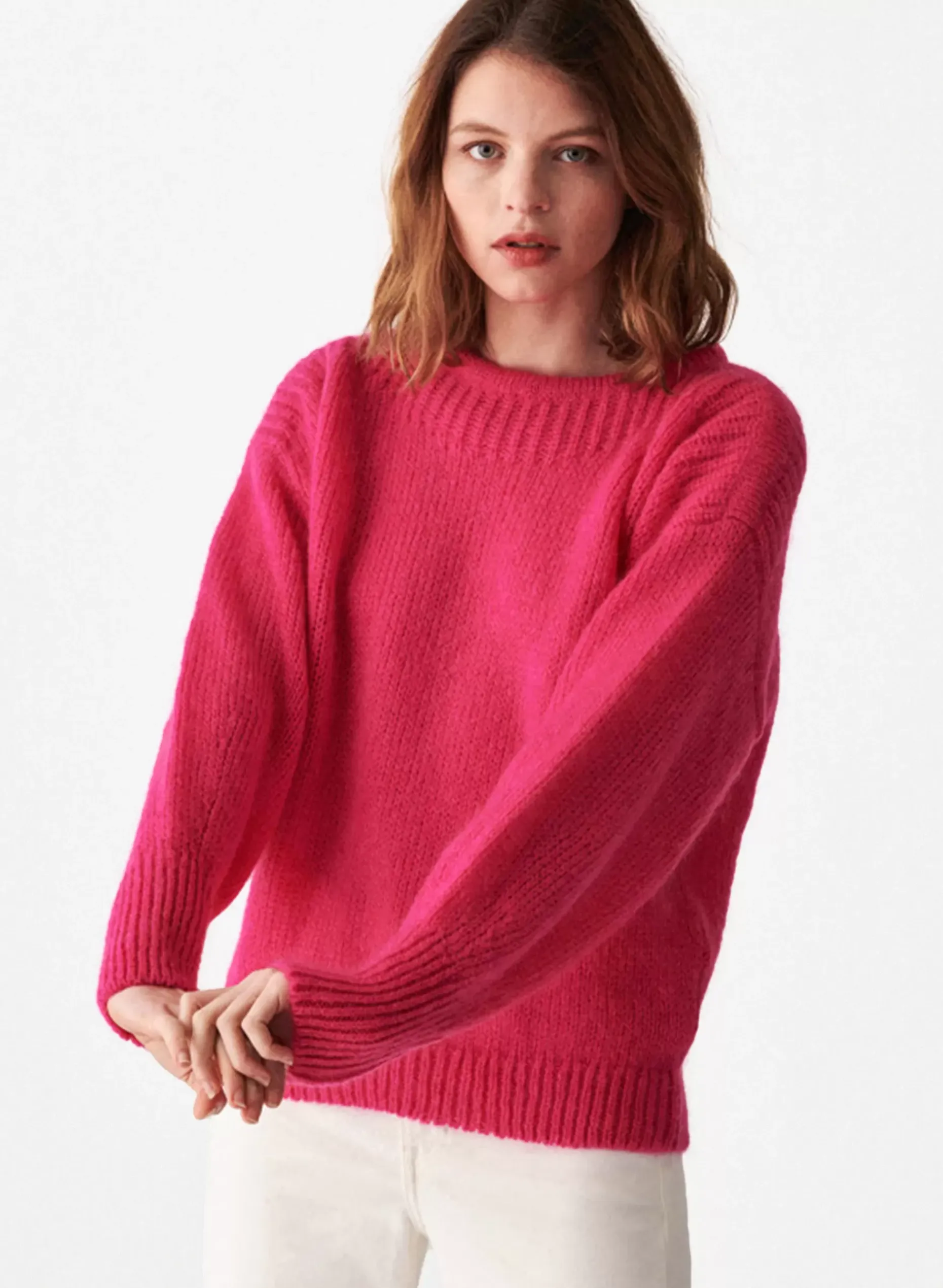 Maison Montagut Pulls>Pull Col Rond En Mohair En Point Jersey - Amandine