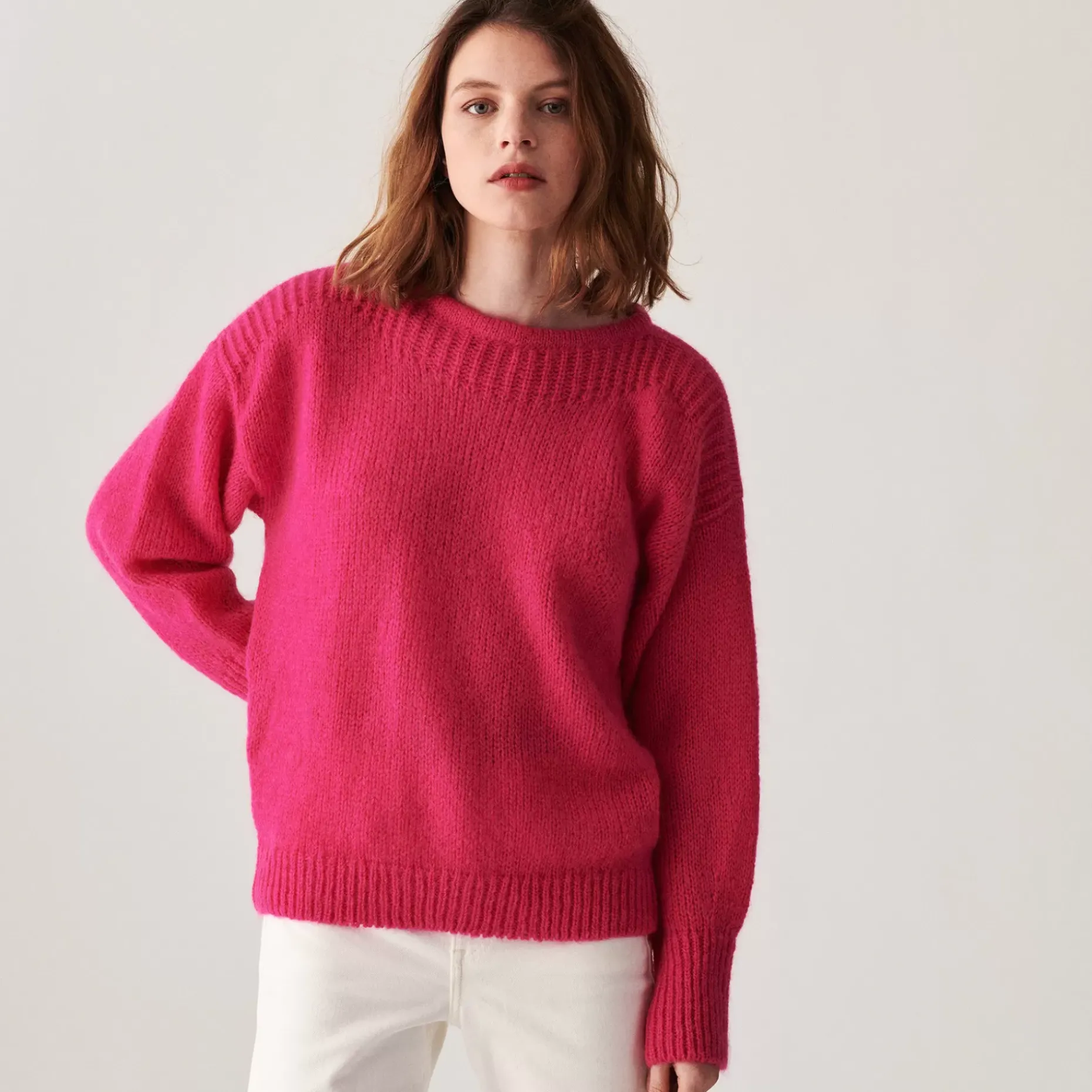 Maison Montagut Pulls>Pull Col Rond En Mohair En Point Jersey - Amandine