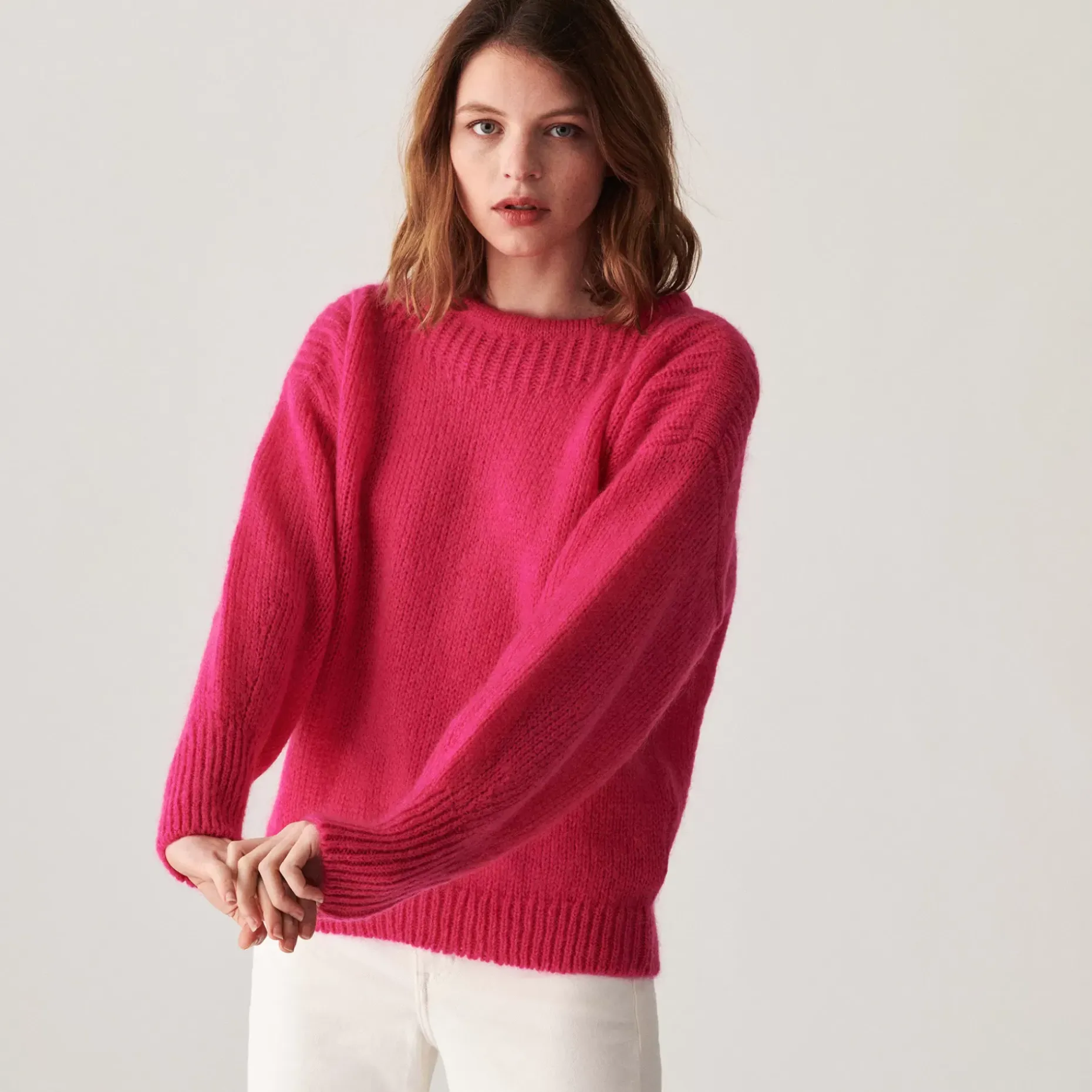 Maison Montagut Pulls>Pull Col Rond En Mohair En Point Jersey - Amandine
