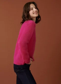 Maison Montagut Pulls>Pull Col Rond En Mohair Finitions Roulotees - Alexia