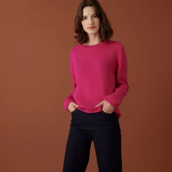 Maison Montagut Pulls>Pull Col Rond En Mohair Finitions Roulotees - Alexia