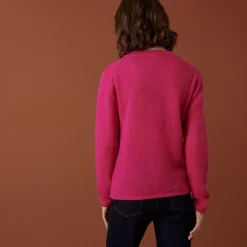 Maison Montagut Pulls>Pull Col Rond En Mohair Finitions Roulotees - Alexia