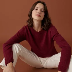 Maison Montagut Pulls>Pull Col Rond En Mohair Finitions Roulotees - Alexia