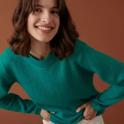 Maison Montagut Pulls>Pull Col Rond En Mohair Finitions Roulotees - Alexia