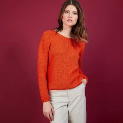 Maison Montagut Pulls>Pull Col Rond En Soie Coton Et Laine - Benji
