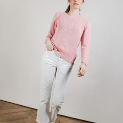 Maison Montagut Pulls>Pull Col Rond En Soie Coton Et Laine - Benji