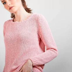Maison Montagut Pulls>Pull Col Rond En Soie Coton Et Laine - Benji