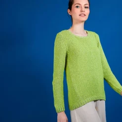 Maison Montagut Pulls>Pull Col Rond En Soie Coton Et Laine - Benji