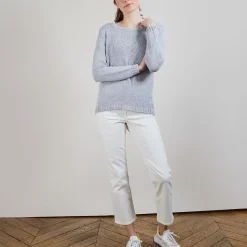 Maison Montagut Pulls>Pull Col Rond En Soie Coton Et Laine - Benji