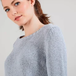 Maison Montagut Pulls>Pull Col Rond En Soie Coton Et Laine - Benji