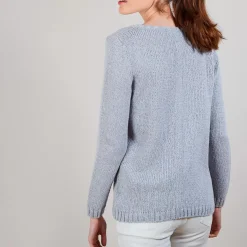 Maison Montagut Pulls>Pull Col Rond En Soie Coton Et Laine - Benji