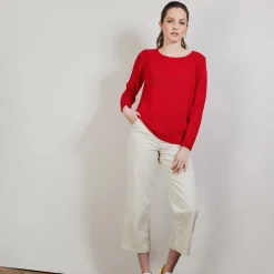 Maison Montagut Pulls>Pull Col Rond En Soie Coton Et Laine - Benji