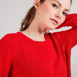 Maison Montagut Pulls>Pull Col Rond En Soie Coton Et Laine - Benji