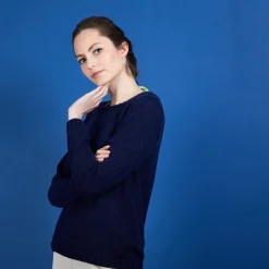 Maison Montagut Pulls>Pull Col Rond En Soie Coton Et Laine - Benji