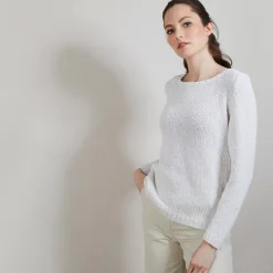 Maison Montagut Pulls>Pull Col Rond En Soie Coton Et Laine - Benji