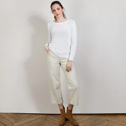 Maison Montagut Pulls>Pull Col Rond En Soie Coton Et Laine - Benji
