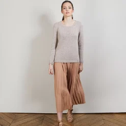 Maison Montagut Pulls>Pull Col Rond En Soie Coton Et Laine - Benji