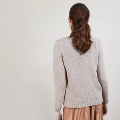 Maison Montagut Pulls>Pull Col Rond En Soie Coton Et Laine - Benji