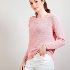 Maison Montagut Pulls>Pull Col Rond En Soie Coton Et Laine - Benji