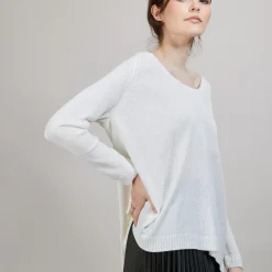 Maison Montagut Pulls>Pull Col Rond En Viscose Crepe - Babouche