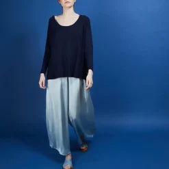 Maison Montagut Pulls>Pull Col Rond En Viscose Crepe - Babouche