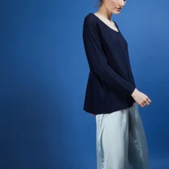 Maison Montagut Pulls>Pull Col Rond En Viscose Crepe - Babouche