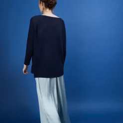 Maison Montagut Pulls>Pull Col Rond En Viscose Crepe - Babouche