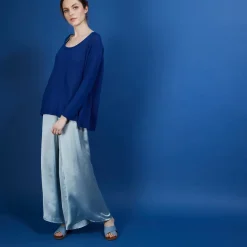 Maison Montagut Pulls>Pull Col Rond En Viscose Crepe - Babouche