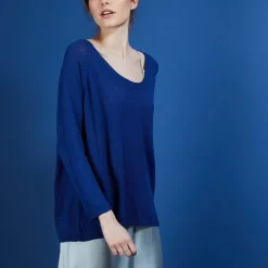 Maison Montagut Pulls>Pull Col Rond En Viscose Crepe - Babouche