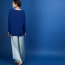 Maison Montagut Pulls>Pull Col Rond En Viscose Crepe - Babouche