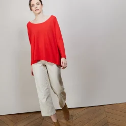 Maison Montagut Pulls>Pull Col Rond En Viscose Crepe - Babouche