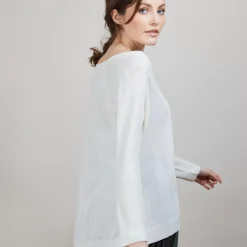 Maison Montagut Pulls>Pull Col Rond En Viscose Crepe - Babouche