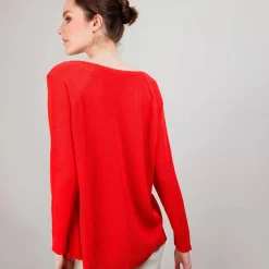 Maison Montagut Pulls>Pull Col Rond En Viscose Crepe - Babouche