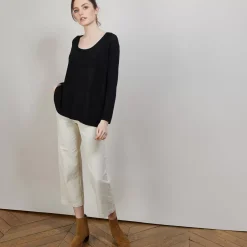Maison Montagut Pulls>Pull Col Rond En Viscose Crepe - Babouche