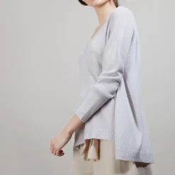 Maison Montagut Pulls>Pull Col Rond En Viscose Crepe - Babouche