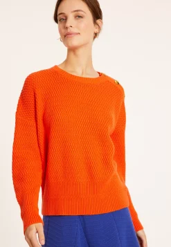 Maison Montagut Pulls>Pull Col Rond Epaule Boutonnee En Coton Bio - Meryl