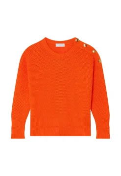 Maison Montagut Pulls>Pull Col Rond Epaule Boutonnee En Coton Bio - Meryl